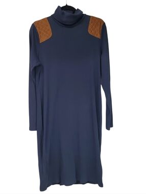 LAUREN By Ralph Lauren Navy Patch Rugby Dress Academia Colligent Size XL Classic